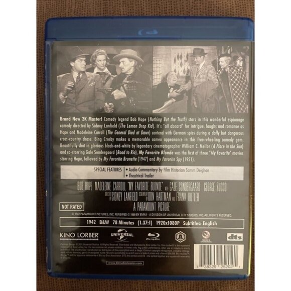 My Favorite Blonde (Blu-ray 1942) - Bob Hope, Madeleine Carroll - Kino Lorber - Picture 2 of 4